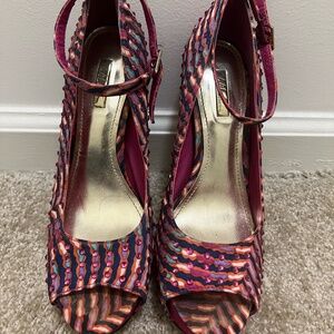 Wild Pair Multicolor Platform Heels | Women’s Size 6.5 | Bold Statement | Velvet